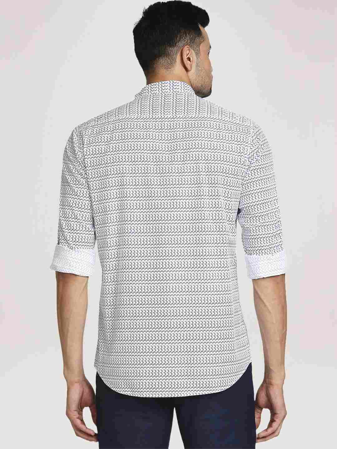 Colorplus Men Blue Tailored Fit Printed Casual Shirt - Image 4