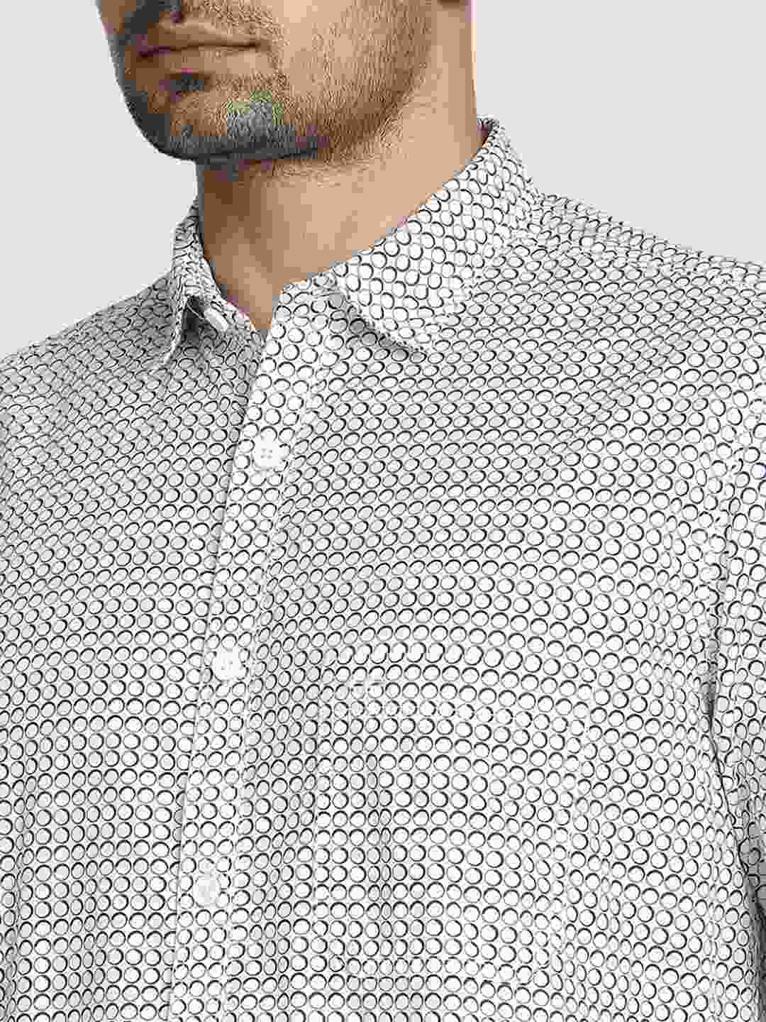 Colorplus Men Blue Tailored Fit Printed Casual Shirt - Image 6