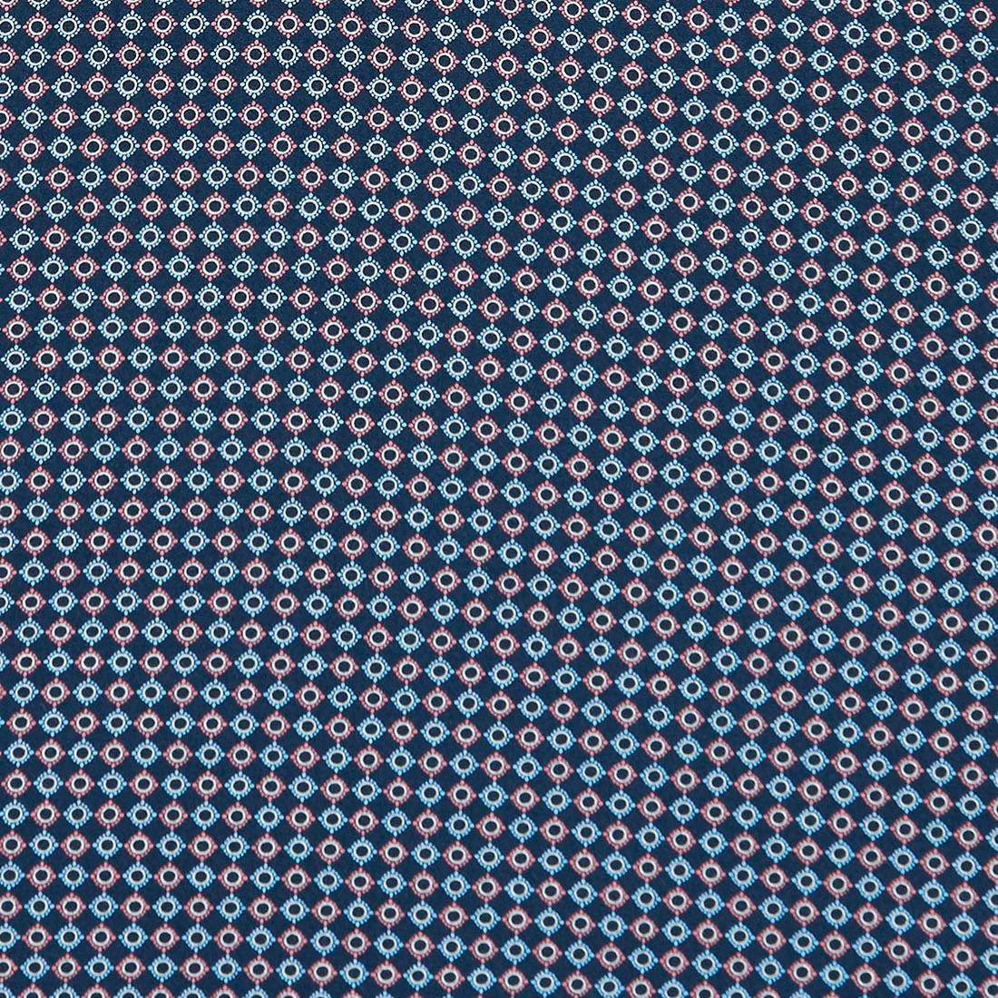 Men Blue Tailored Fit Print Cotton Half Sleeve Shirts - Image 7