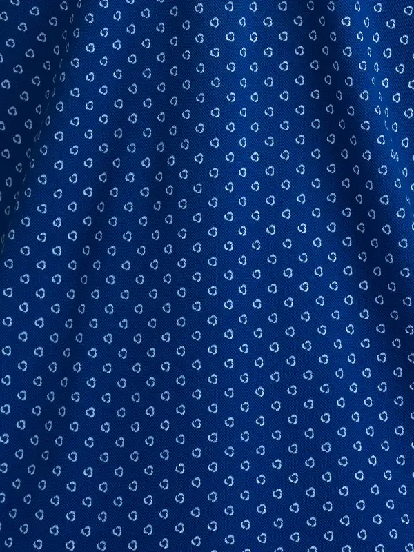 Colorplus Men Blue Tailored Fit Printed Polo Neck Collar T-Shirt - Image 7