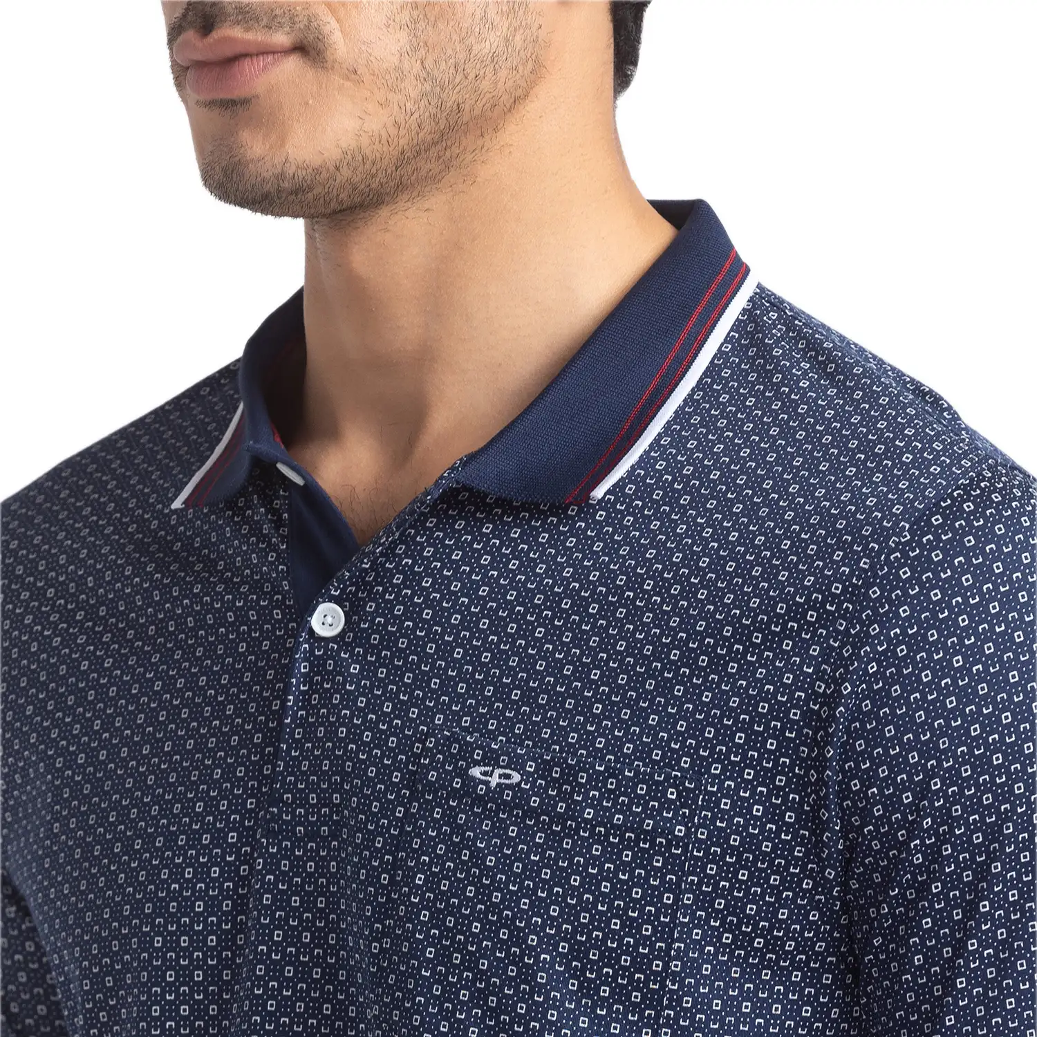 Men Blue Tailored Fit Print Cotton Half Sleeve T-Shirt - Image 6