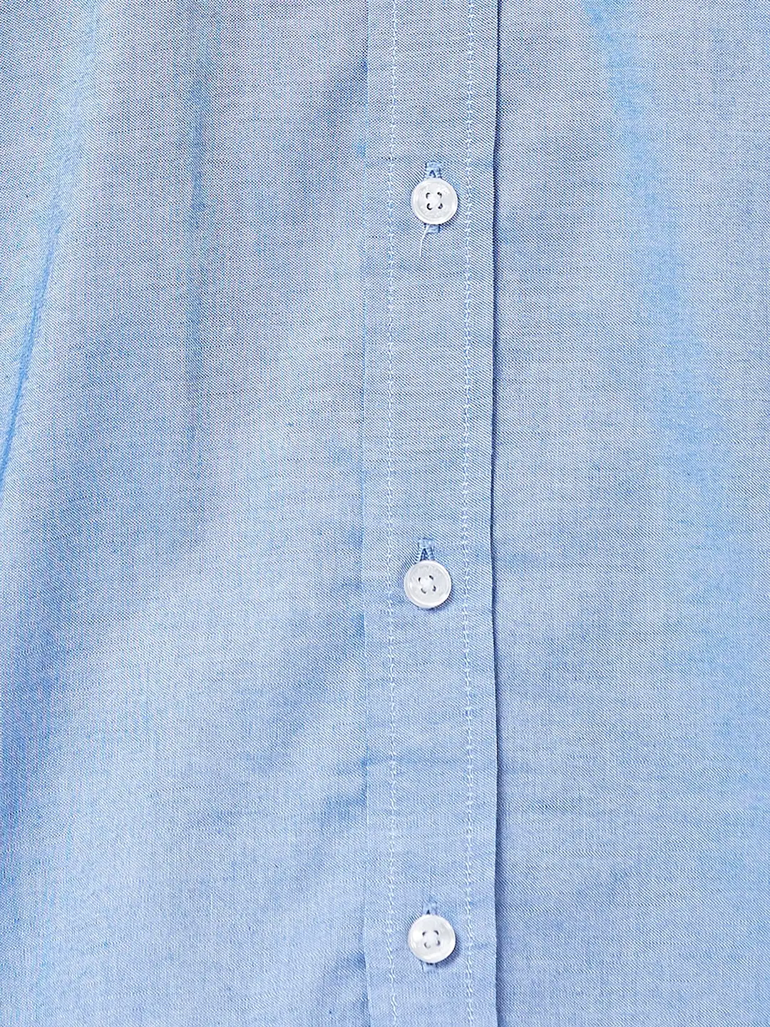 Men Blue Tailored Fit Solid Cotton Full Sleeve Shirts - Image 7