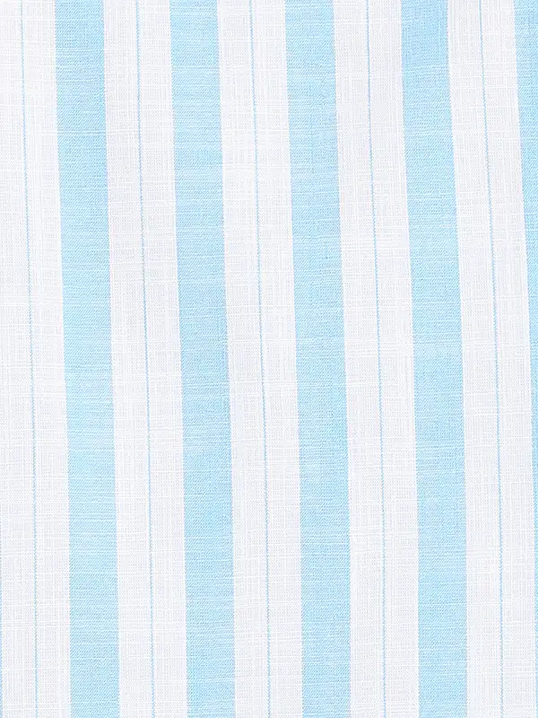 Men Blue Tailored Fit Stripe Cotton Full Sleeve Shirts - Image 7
