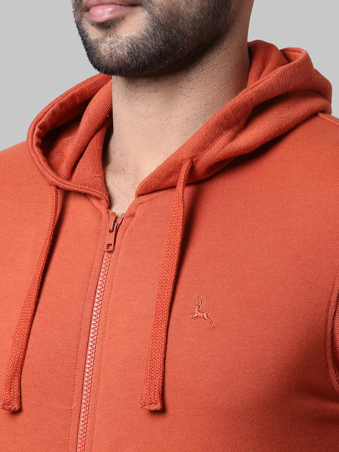 Men Brown Regular Fit Solid Cotton Polyester Blend Sweatshirts - Image 6
