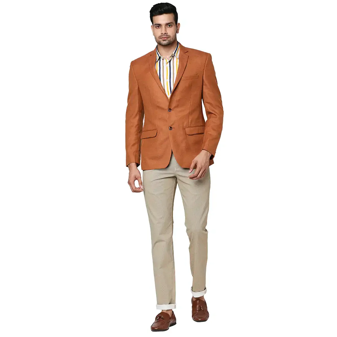 Men Brown Regular Fit Solid Polyester Blend Jackets - Image 5