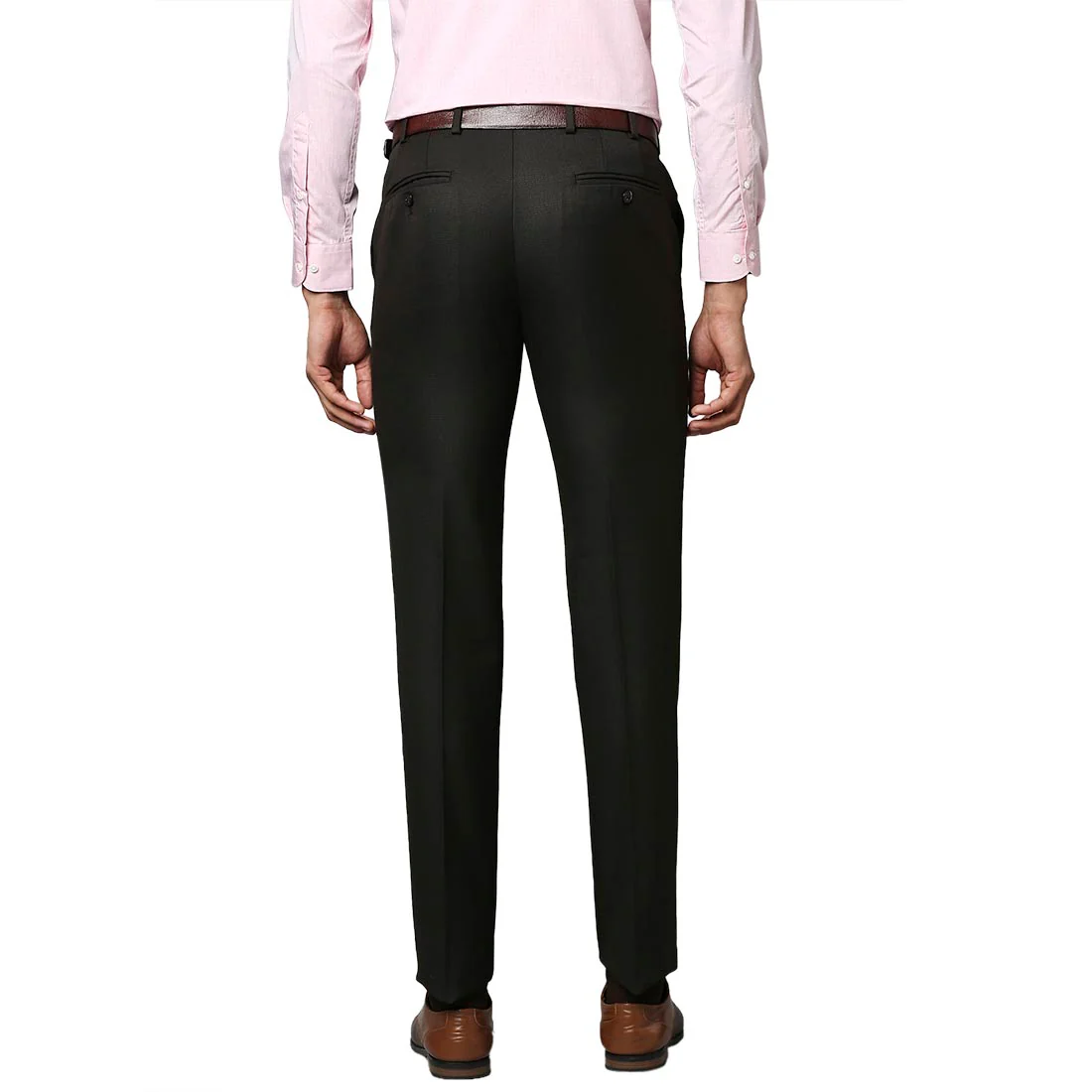 Men Brown Slim Fit Checks Polyester Blend Trouser - Image 4