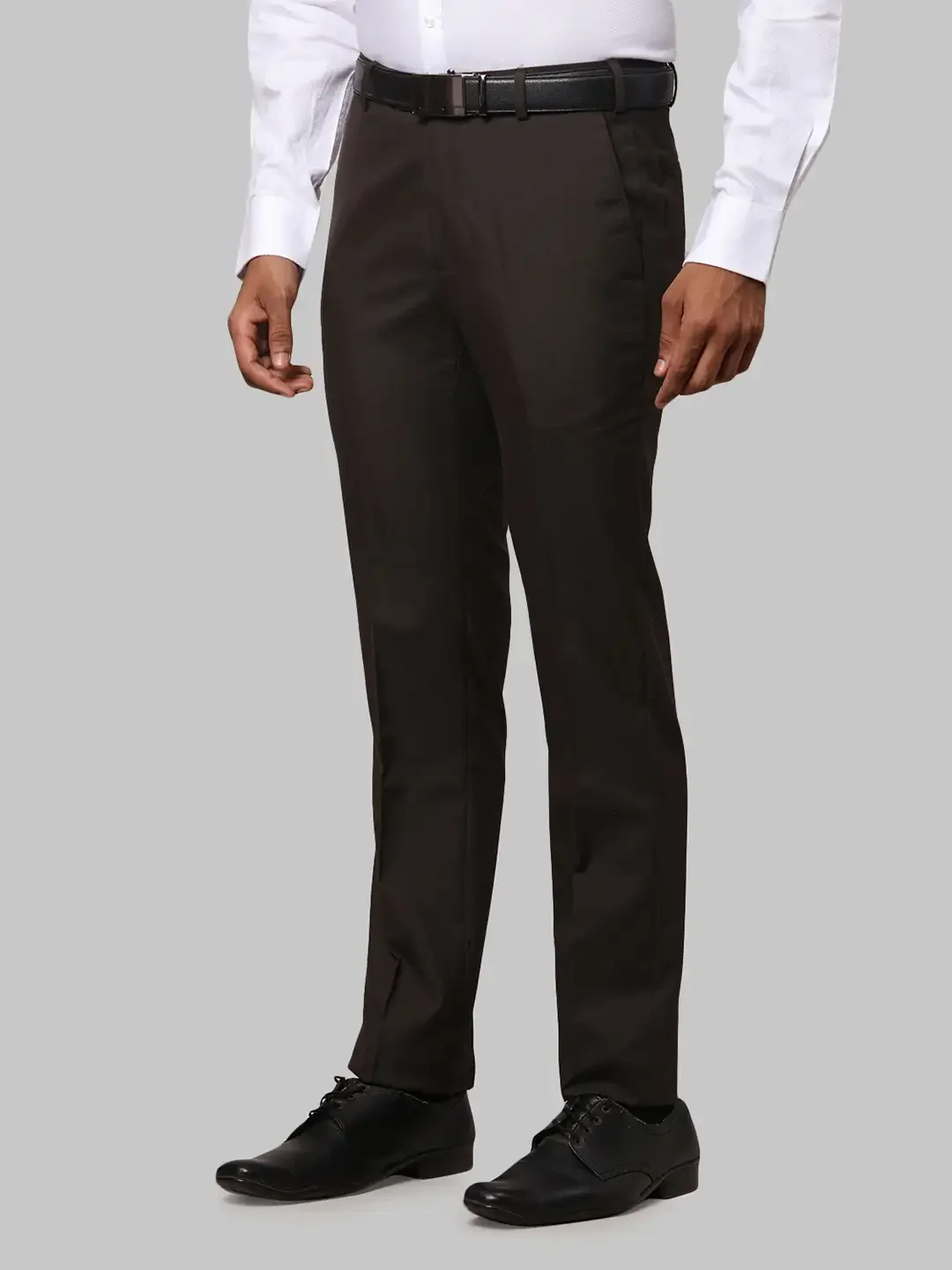 Men Brown Slim Fit Checks Polyester Blend Trouser - Image 3