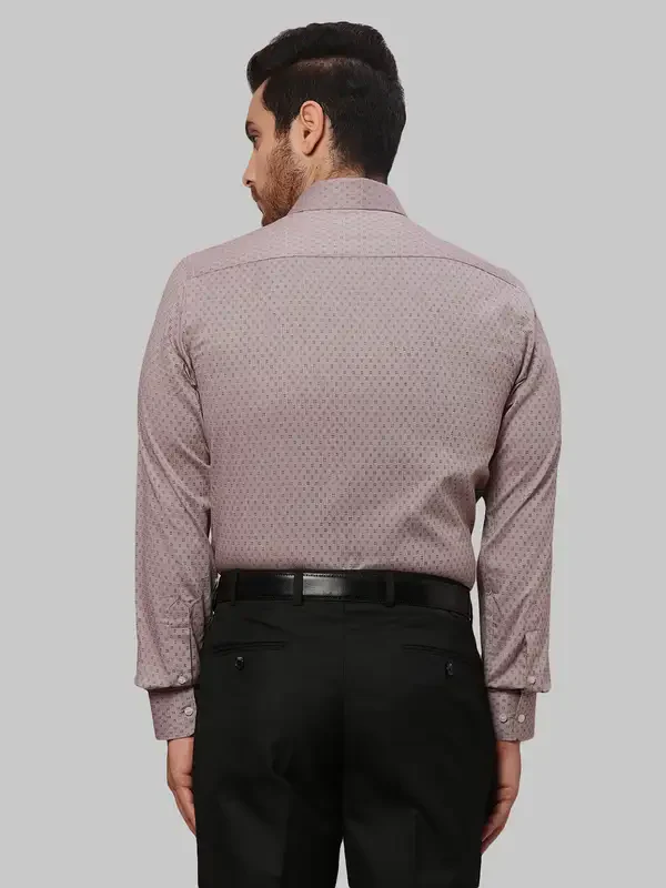 Raymond Men Brown Slim Fit Dobby Cotton Shirts - Image 4
