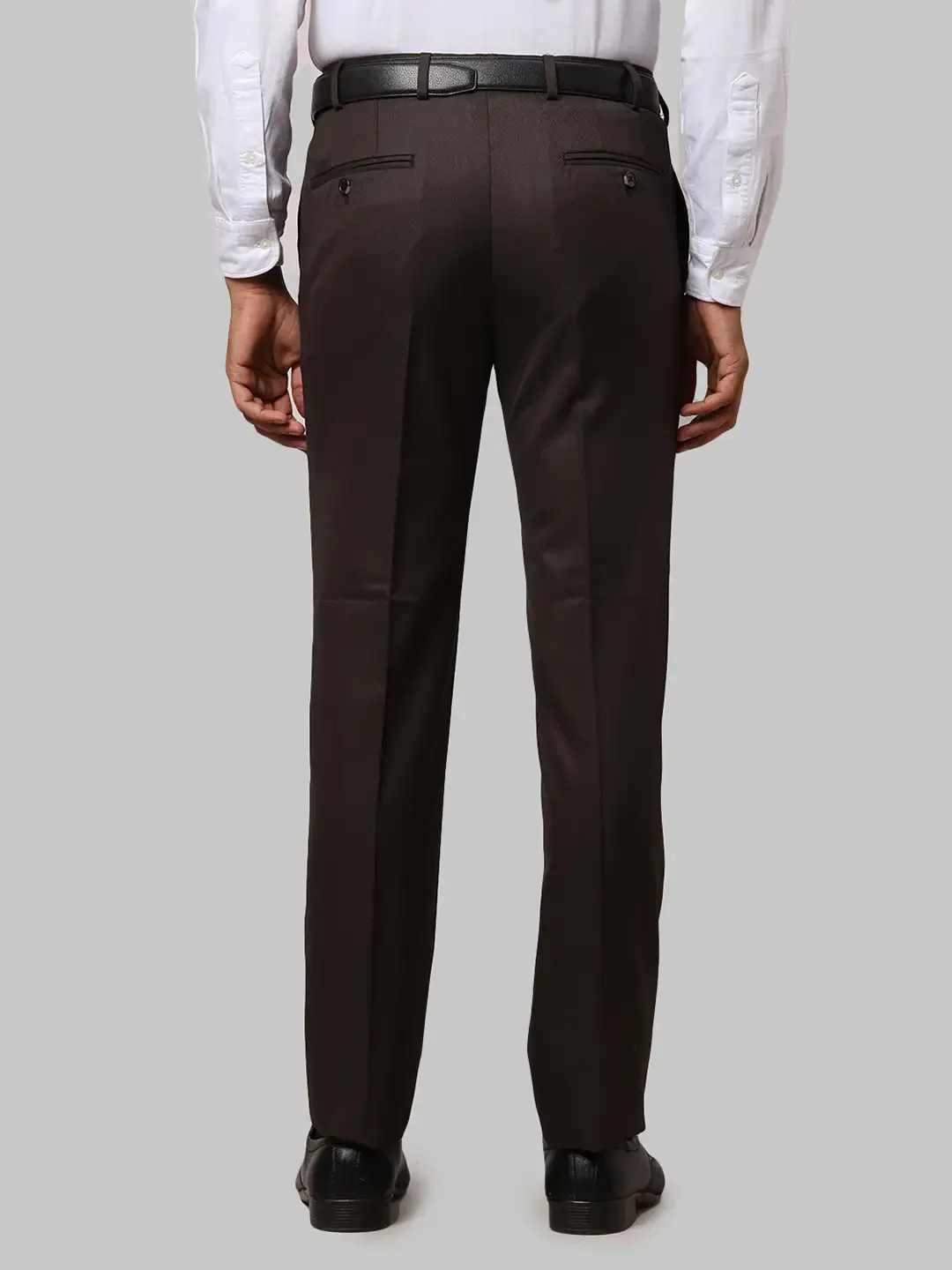 Men Brown Slim Fit Polyester Blend Trouser - Image 4