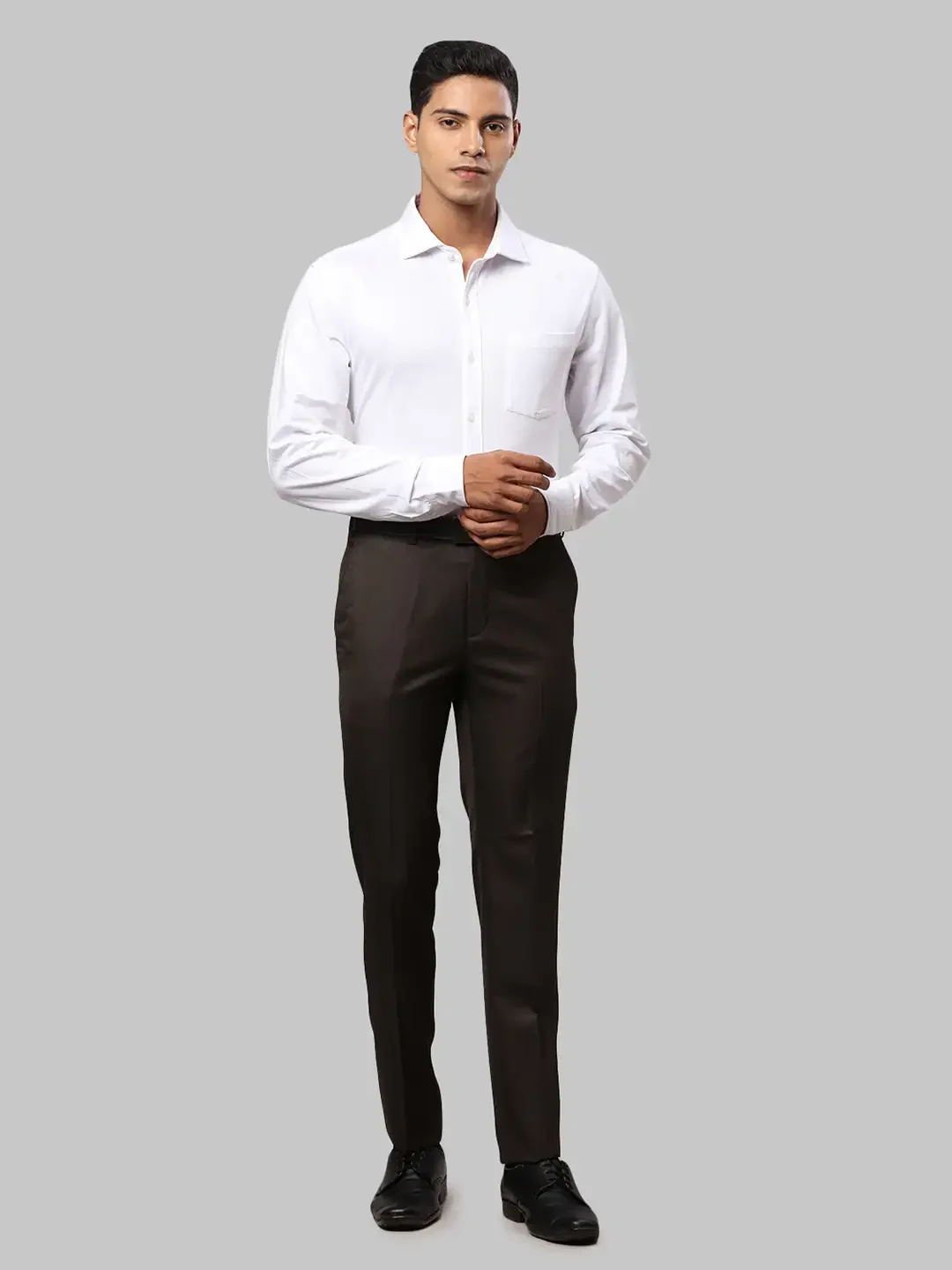 Men Brown Slim Fit Polyester Blend Trouser - Image 5