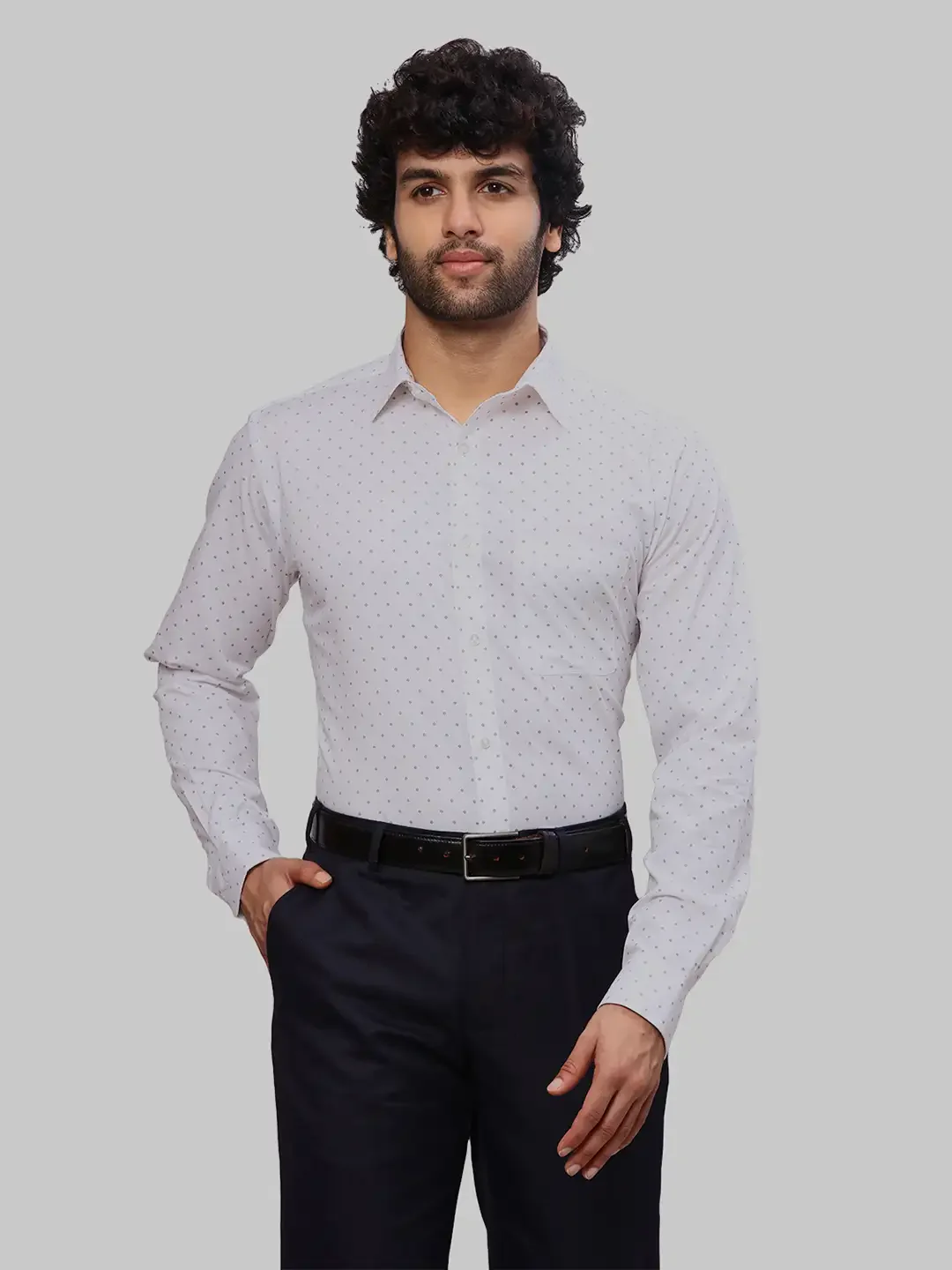 Men Brown Slim Fit Print Cotton Shirts