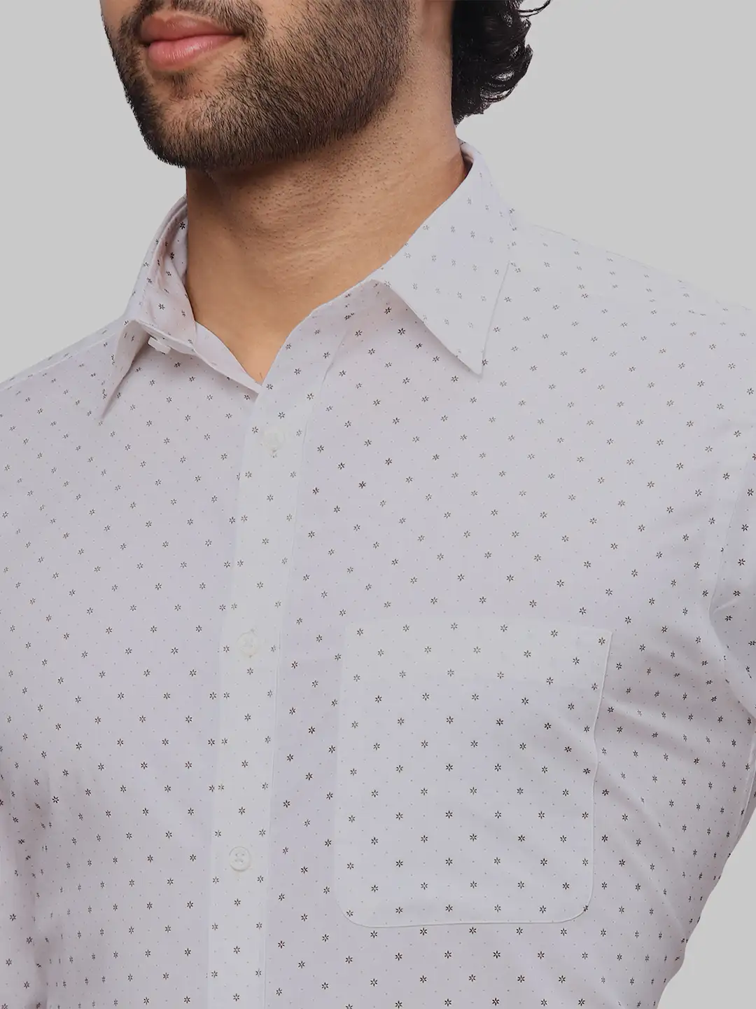 Men Brown Slim Fit Print Cotton Shirts - Image 6