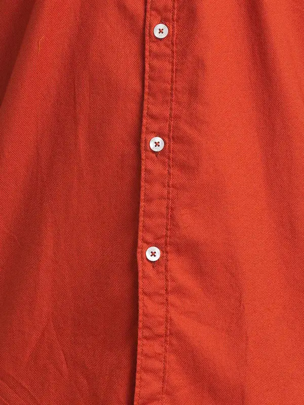 Men Brown Slim Fit Solid Cotton Full Sleeve Shirts - Image 7