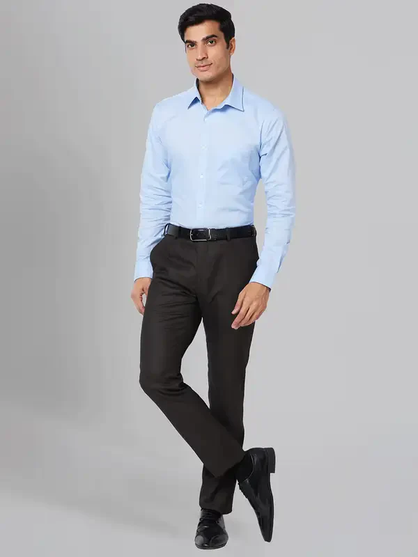 Men Brown Slim Fit Solid Polyester Blend Trouser - Image 6