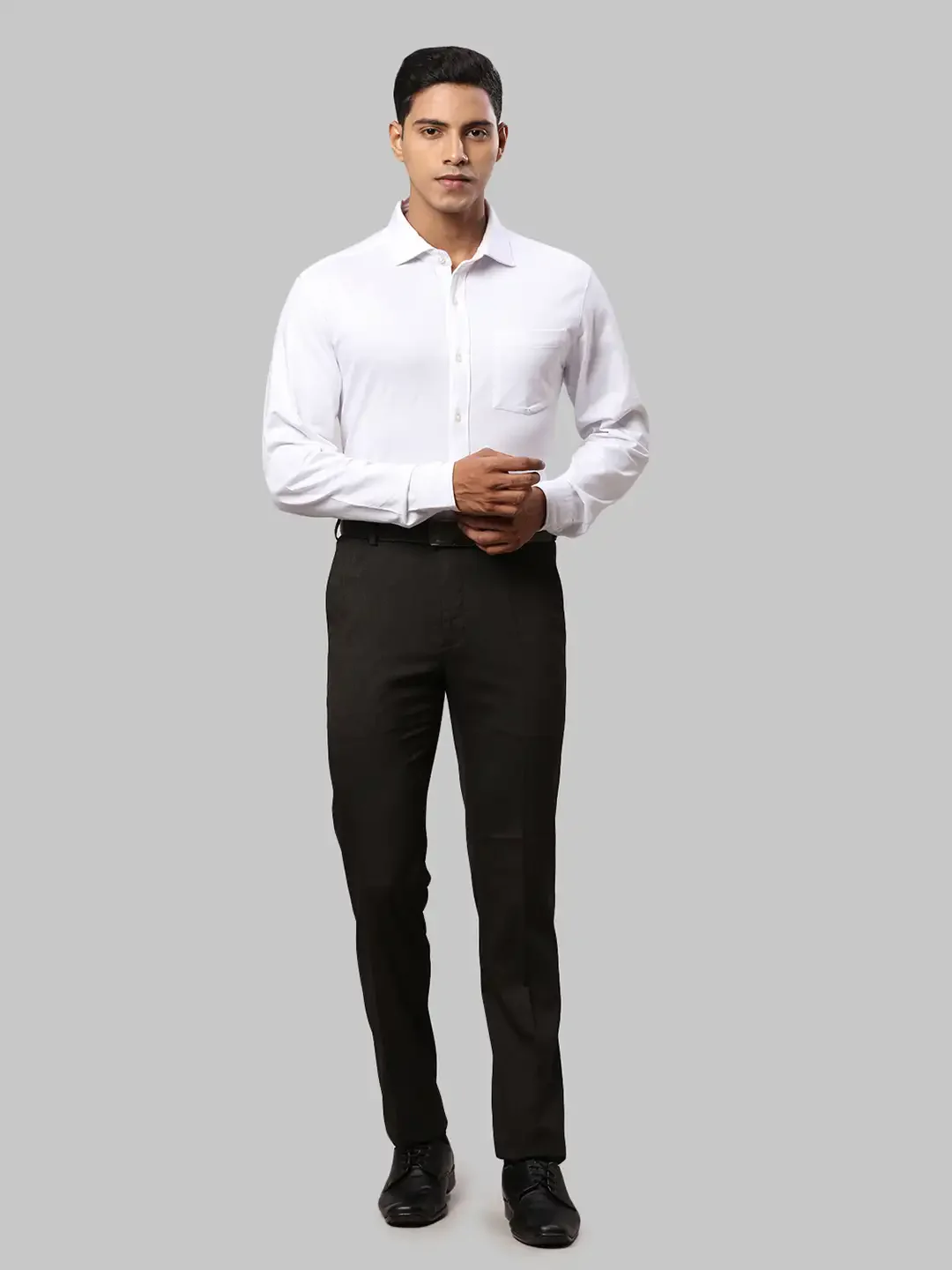 Men Brown Slim Fit Structure Polyester Blend Trouser - Image 5