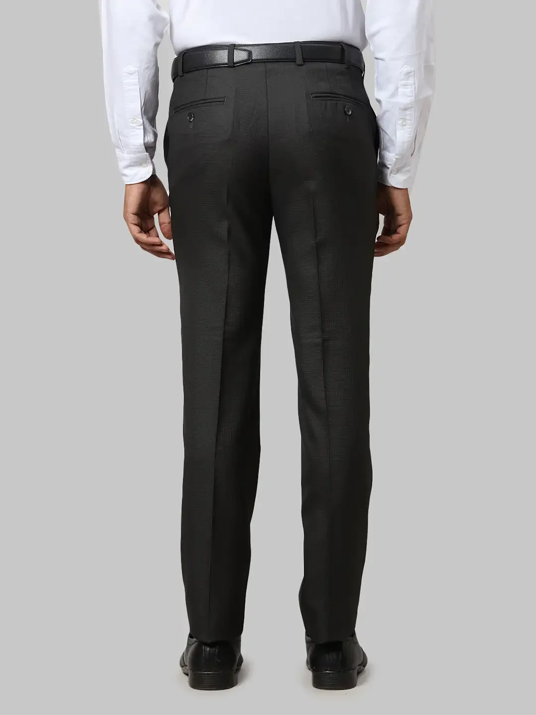 Men Brown Slim Fit Structure Polyester Blend Trouser - Image 4