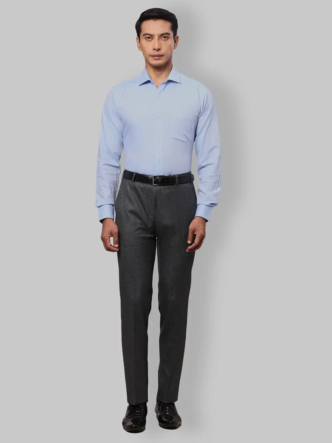 Men Brown Slim Fit Structure Polyester Blend Trouser - Image 5