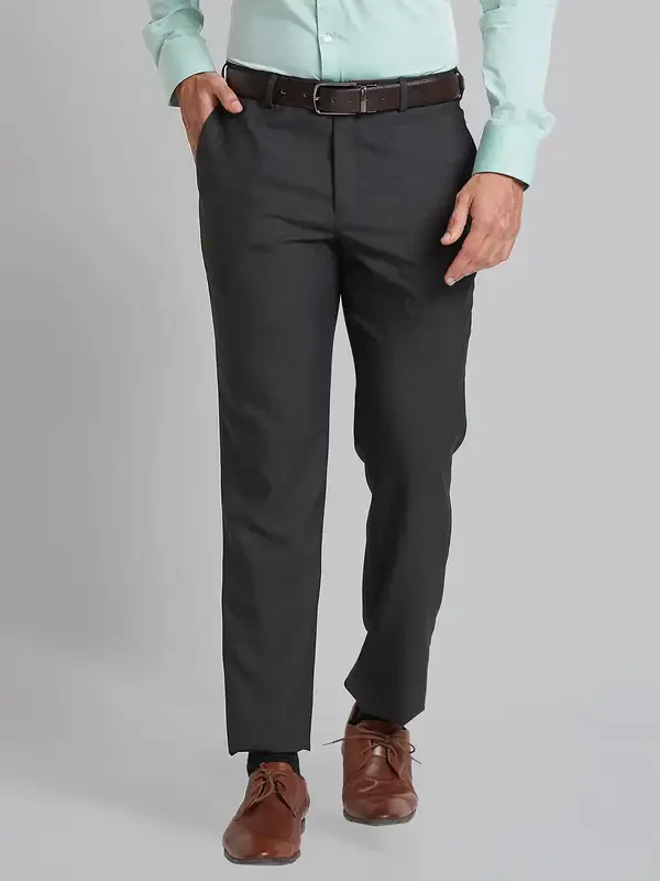 Men Brown Smart Fit Checks Polyester Blend Trouser