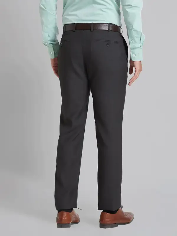 Men Brown Smart Fit Checks Polyester Blend Trouser - Image 4