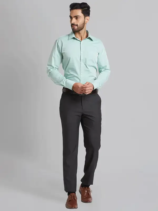 Men Brown Smart Fit Checks Polyester Blend Trouser - Image 5