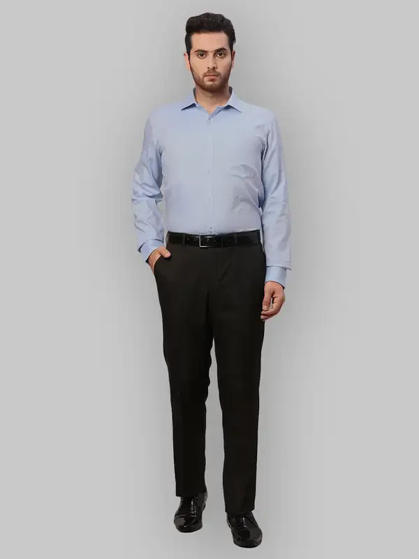 Men Brown Smart Fit Solid Polyester Blend Trouser - Image 6