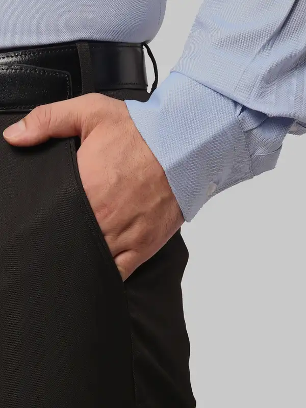 Men Brown Smart Fit Solid Polyester Blend Trouser - Image 7