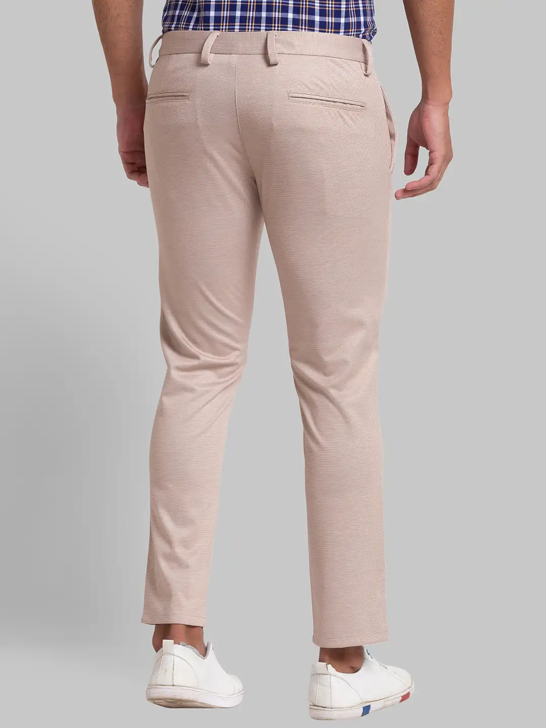 Men Brown Super Slim Fit Solid Terylene Blend Trouser - Image 4
