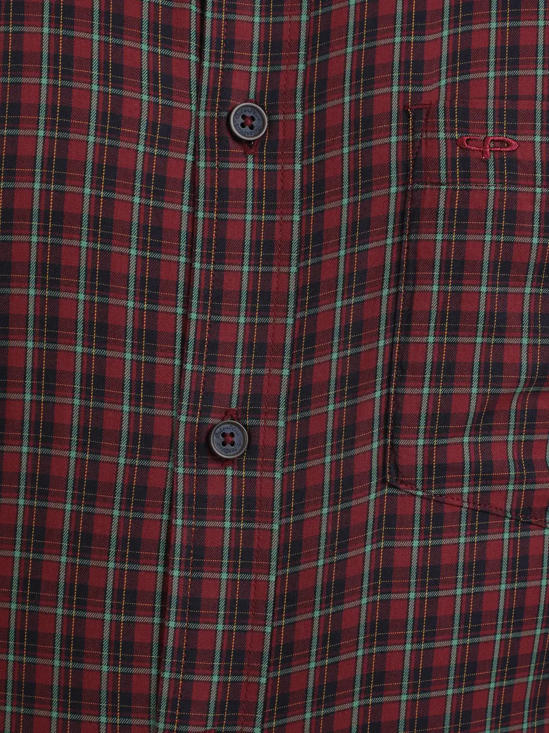 Men Brown Tailored Fit Checks Cotton Full Sleeve Shirts - Image 7