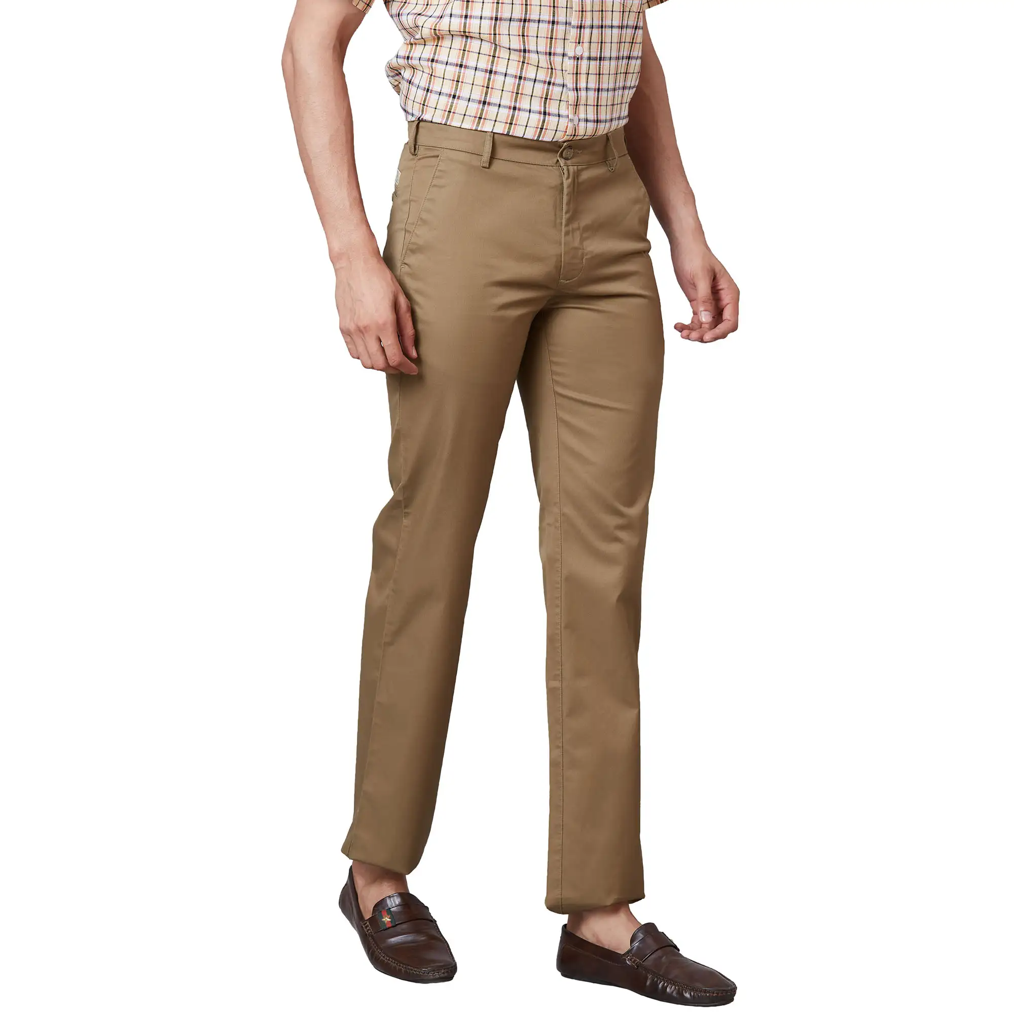 Colorplus Men Brown Tailored Fit Cotton Trouser - Image 2