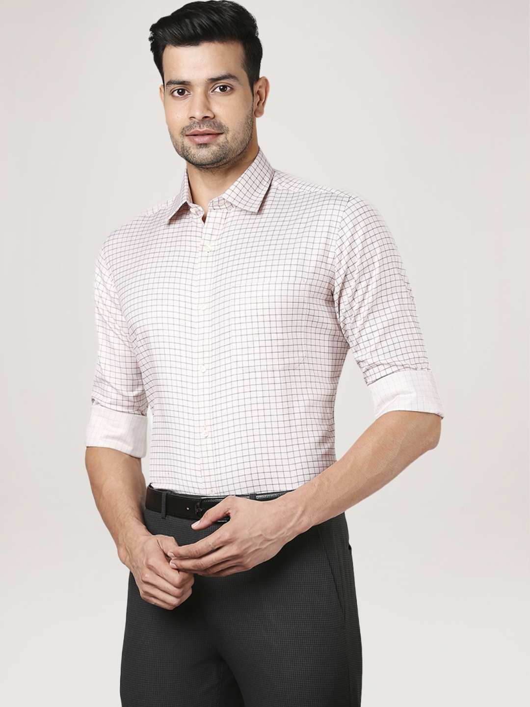 Men Fawn Contemporary Fit Checks Cotton Shirts - Image 5