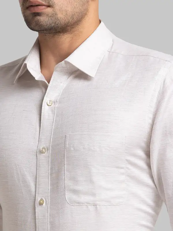 Men Fawn Contemporary Fit Structure Linen Cotton Blend Shirts - Image 6