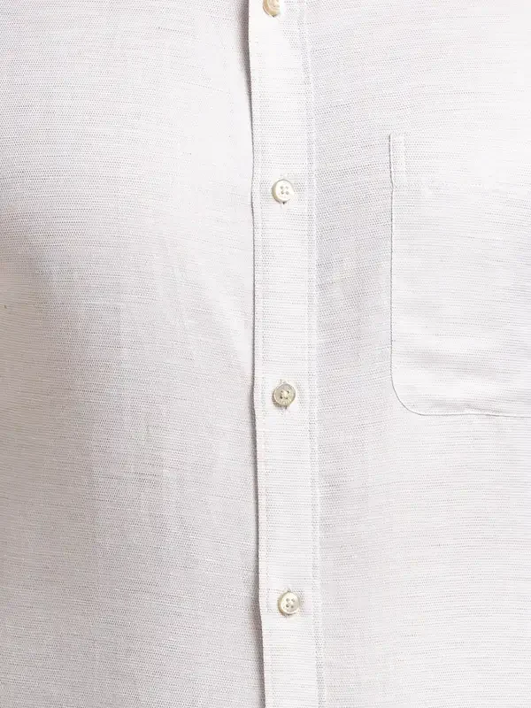 Men Fawn Contemporary Fit Structure Linen Cotton Blend Shirts - Image 7