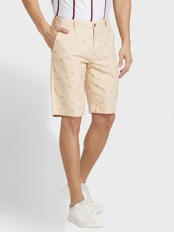 Men Fawn Contemporary Fit Yarn Dyed/Print Cotton Shorts - Image 2