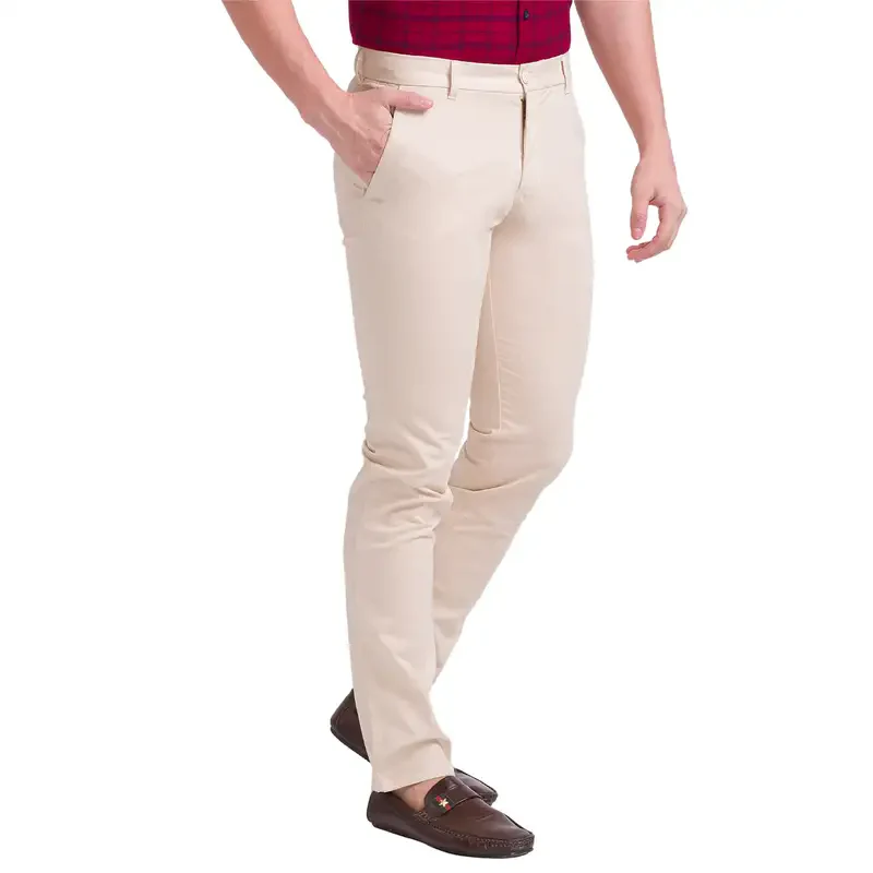Men Fawn Lrt Fit Rfd Overdyed Cotton Blend Trouser - Image 2