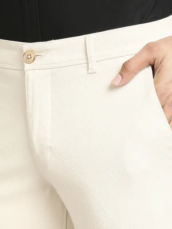 Men Fawn Lrt Fit Solid Cotton Blend Trouser - Image 6