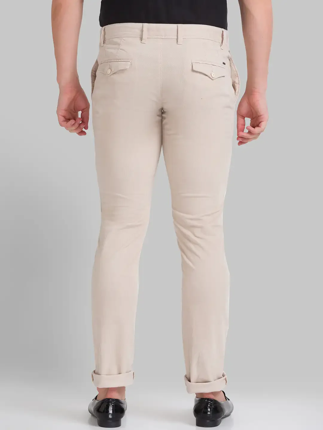 Men Fawn Lrt Fit Solid Cotton Blend Trouser - Image 4