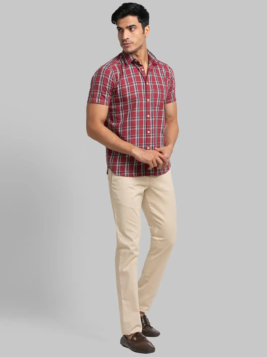 Men Fawn Lrt Fit Solid Cotton Blend Trouser - Image 5