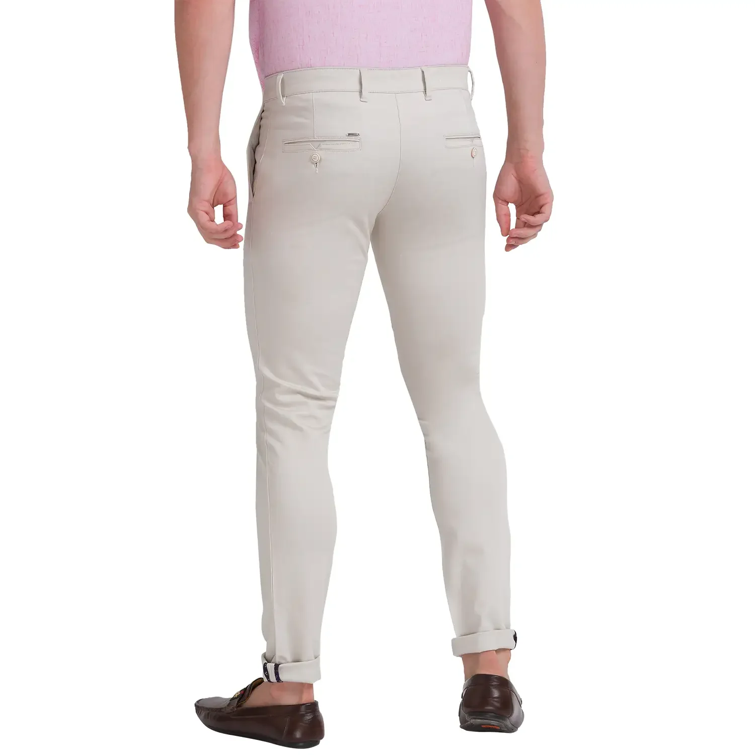 Men Fawn Lrt Fit Solid Cotton Blend Trouser - Image 4