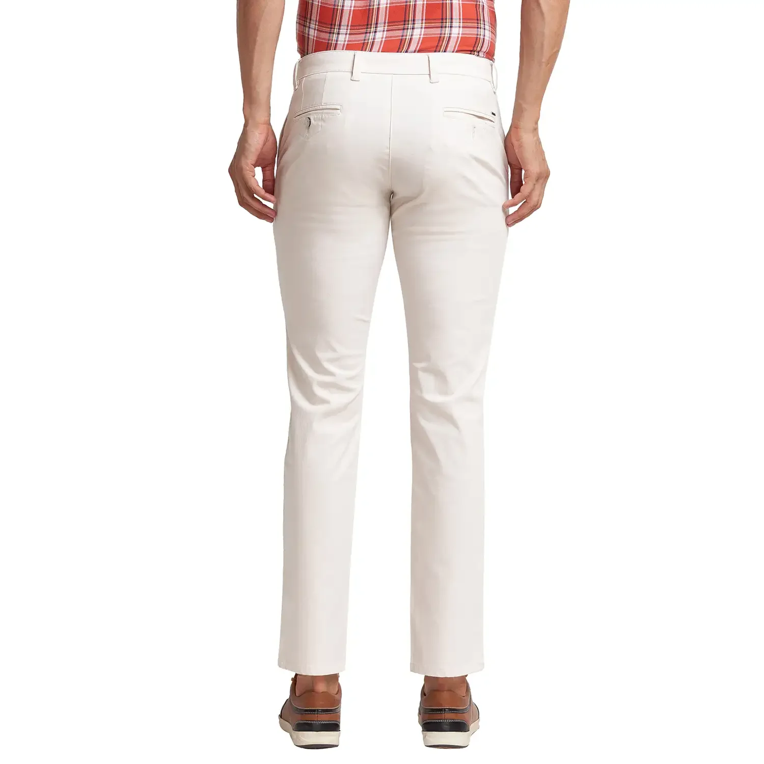 Men Fawn Lrt Fit Solid Cotton Blend Trouser - Image 4