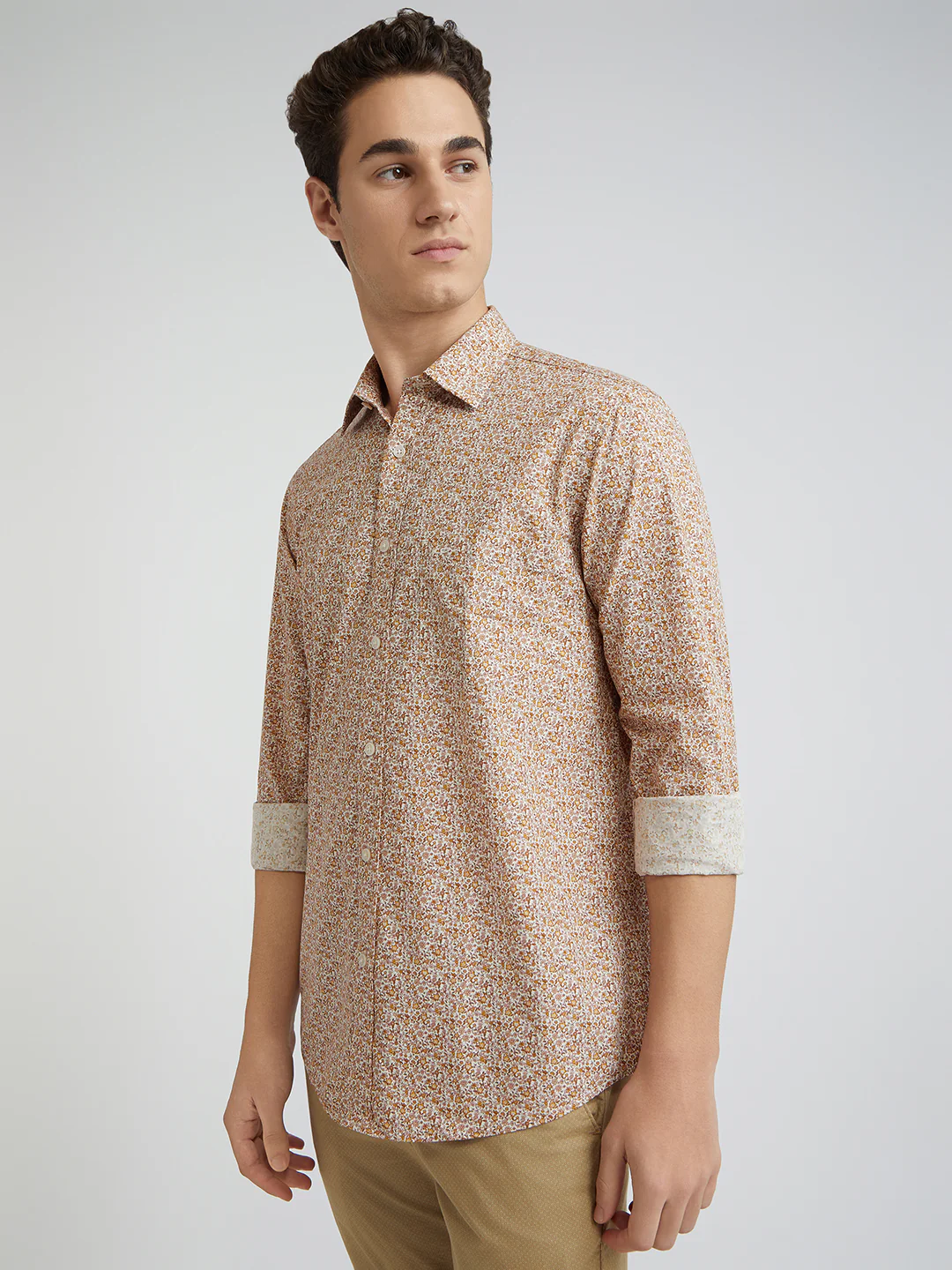 Colorplus Men Brown Printed Regular Fit Cotton Casual Shirt - Image 3
