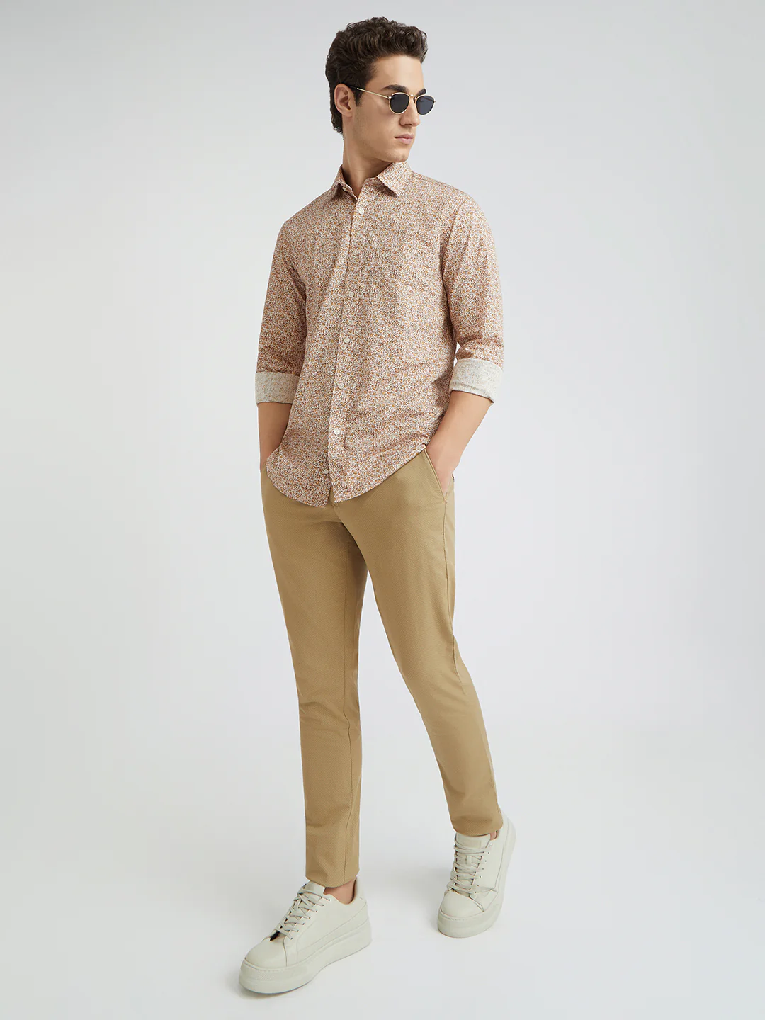 Colorplus Men Brown Printed Regular Fit Cotton Casual Shirt - Image 5