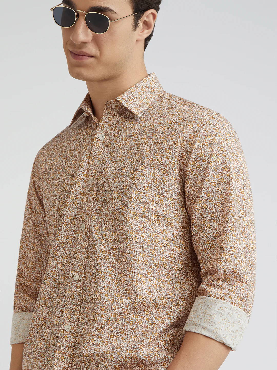 Colorplus Men Brown Printed Regular Fit Cotton Casual Shirt - Image 7