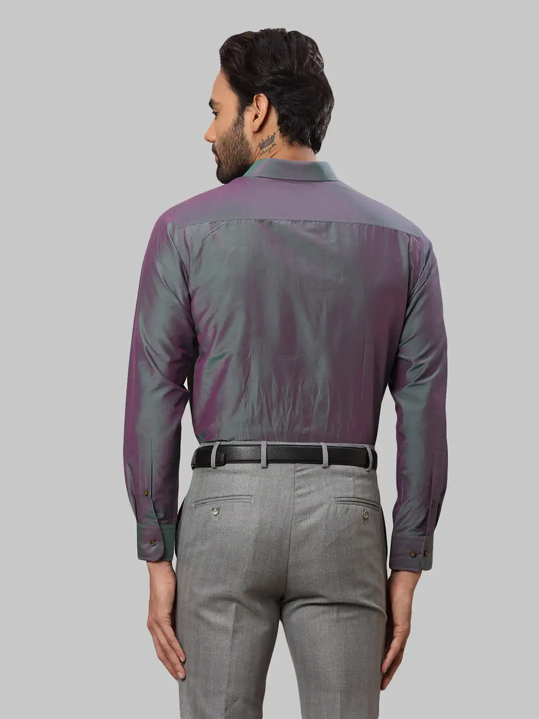 Men Fawn Regular Fit Solid Cotton Blend Full Sleeve Shirts - Image 4