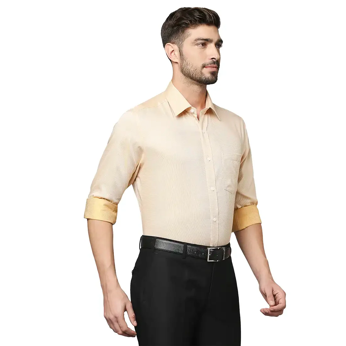 Men Fawn Regular Fit Structure Cotton Full Sleeve Ainsley Collar Shirts - Image 2