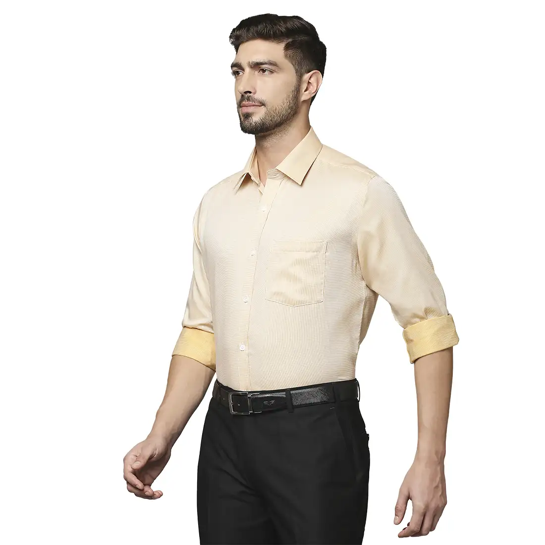 Men Fawn Regular Fit Structure Cotton Full Sleeve Ainsley Collar Shirts - Image 3