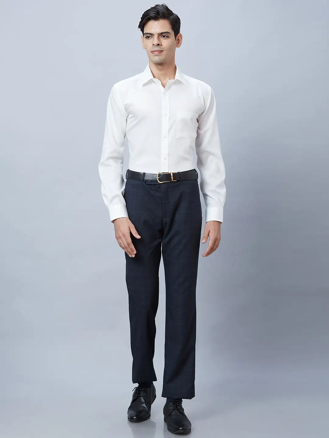 Park Avenue Men White Structured Regular Fit Cotton Formal Shirt - Image 5