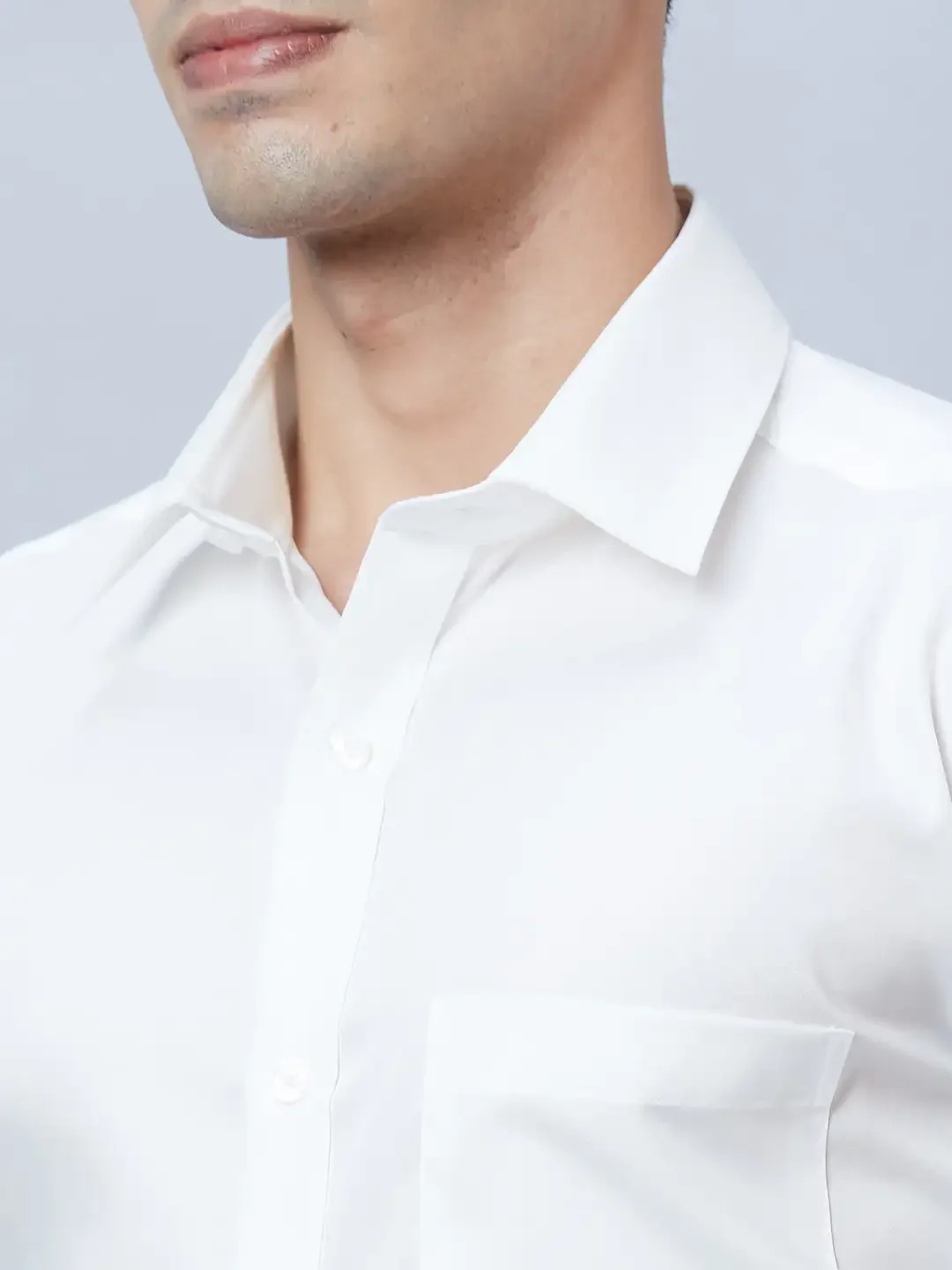 Park Avenue Men White Structured Regular Fit Cotton Formal Shirt - Image 6