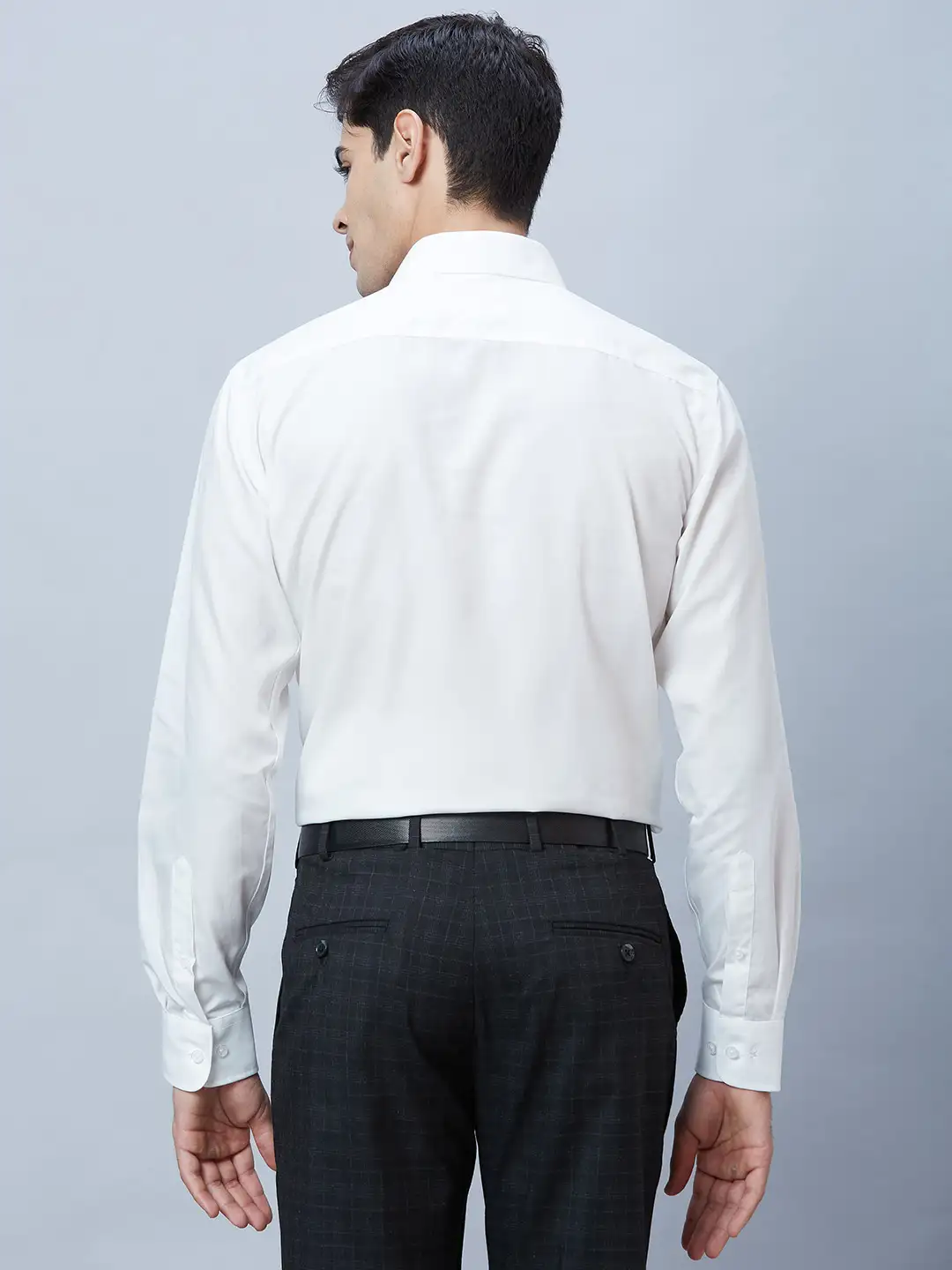 Park Avenue Men White Structured Regular Fit Cotton Formal Shirt - Image 4
