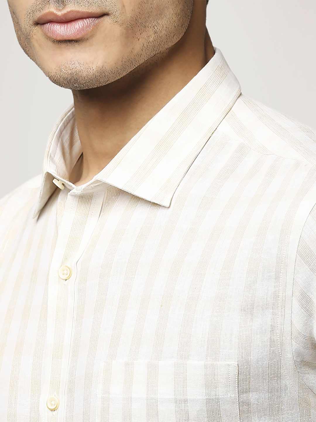 Men Fawn Slim Fit Checks Cotton Blend Shirts