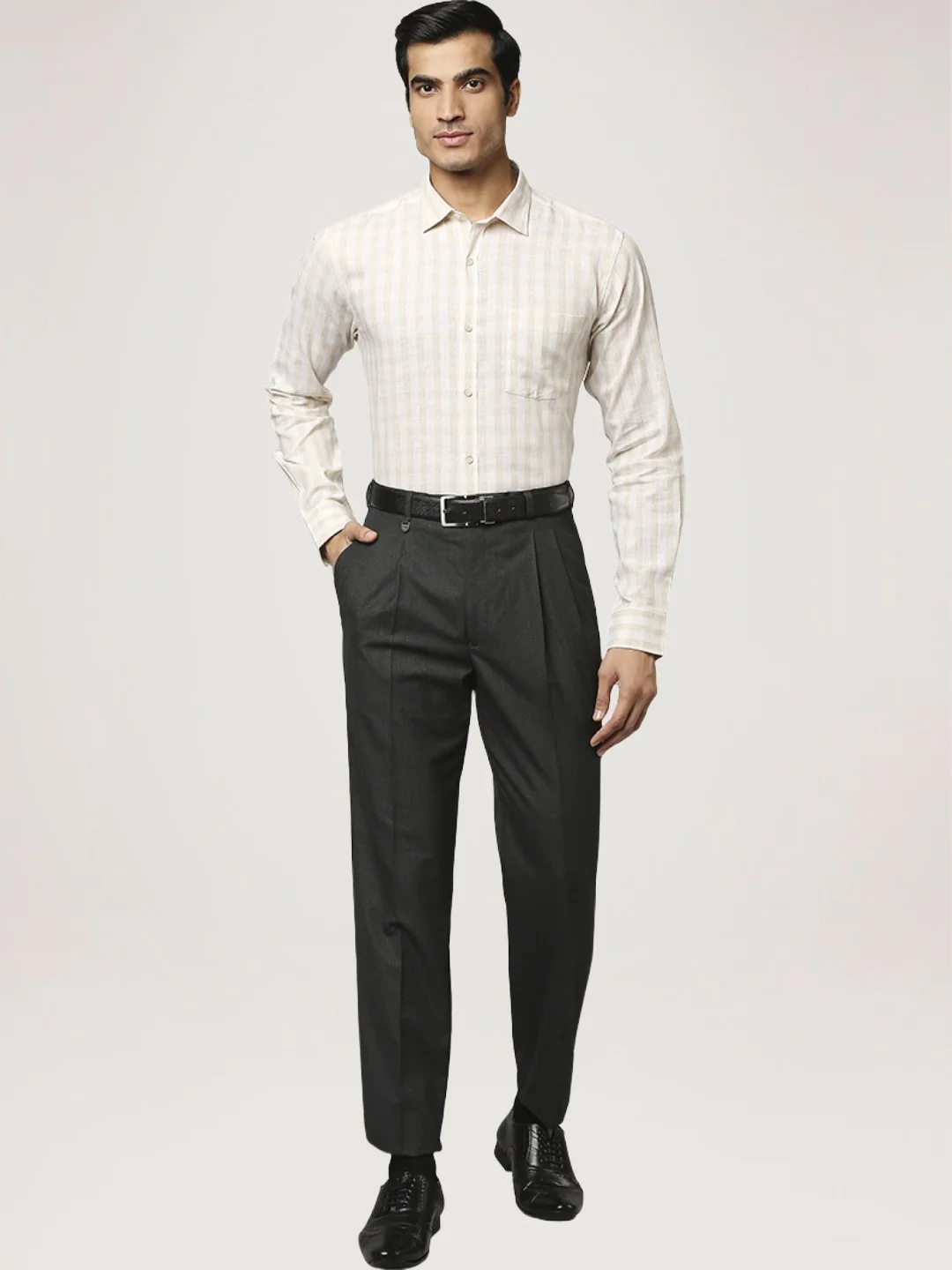 Men Fawn Slim Fit Checks Cotton Blend Shirts - Image 2